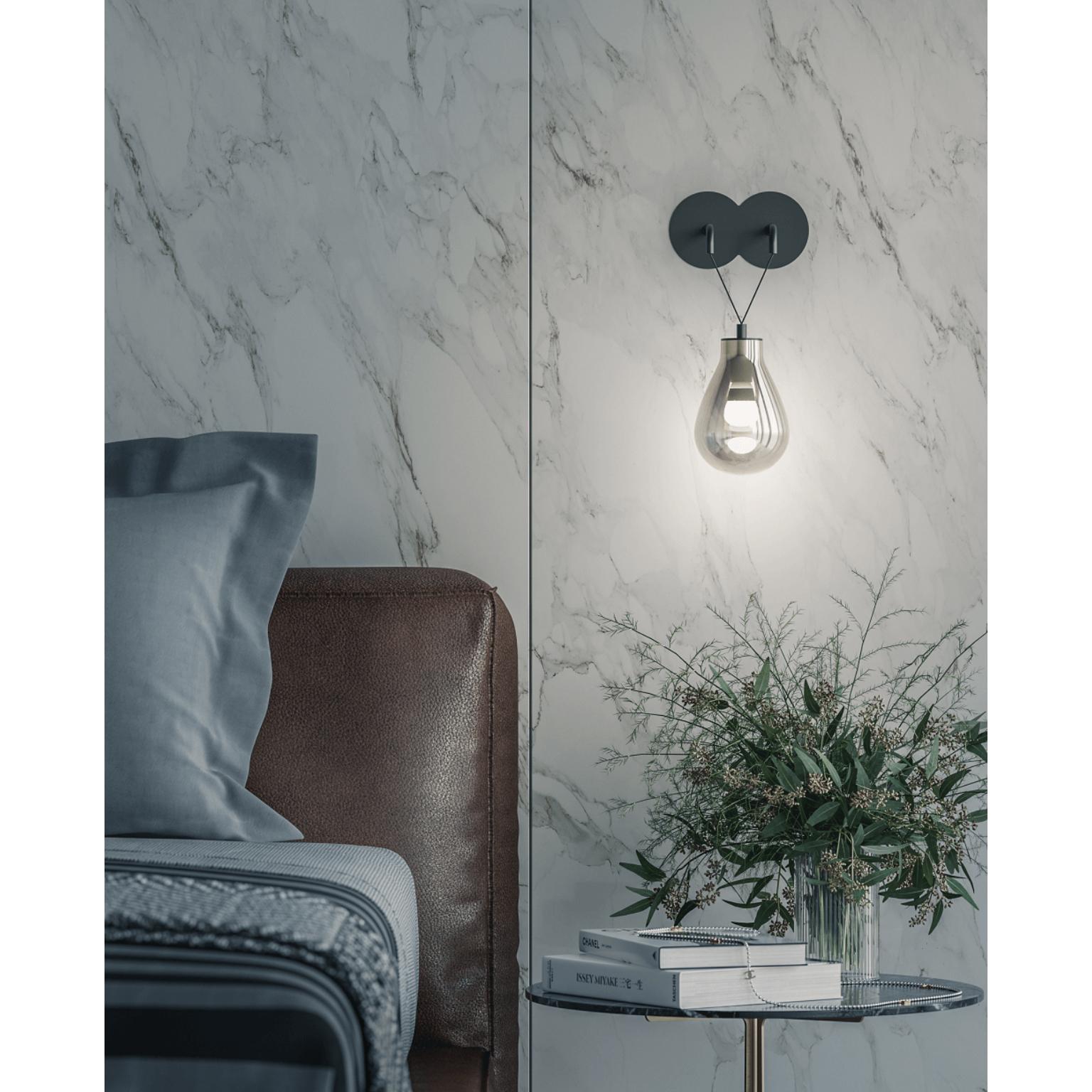 Postmoderne MMM Rain Fumè Applique en verre métallisé MM Lampadari en vente