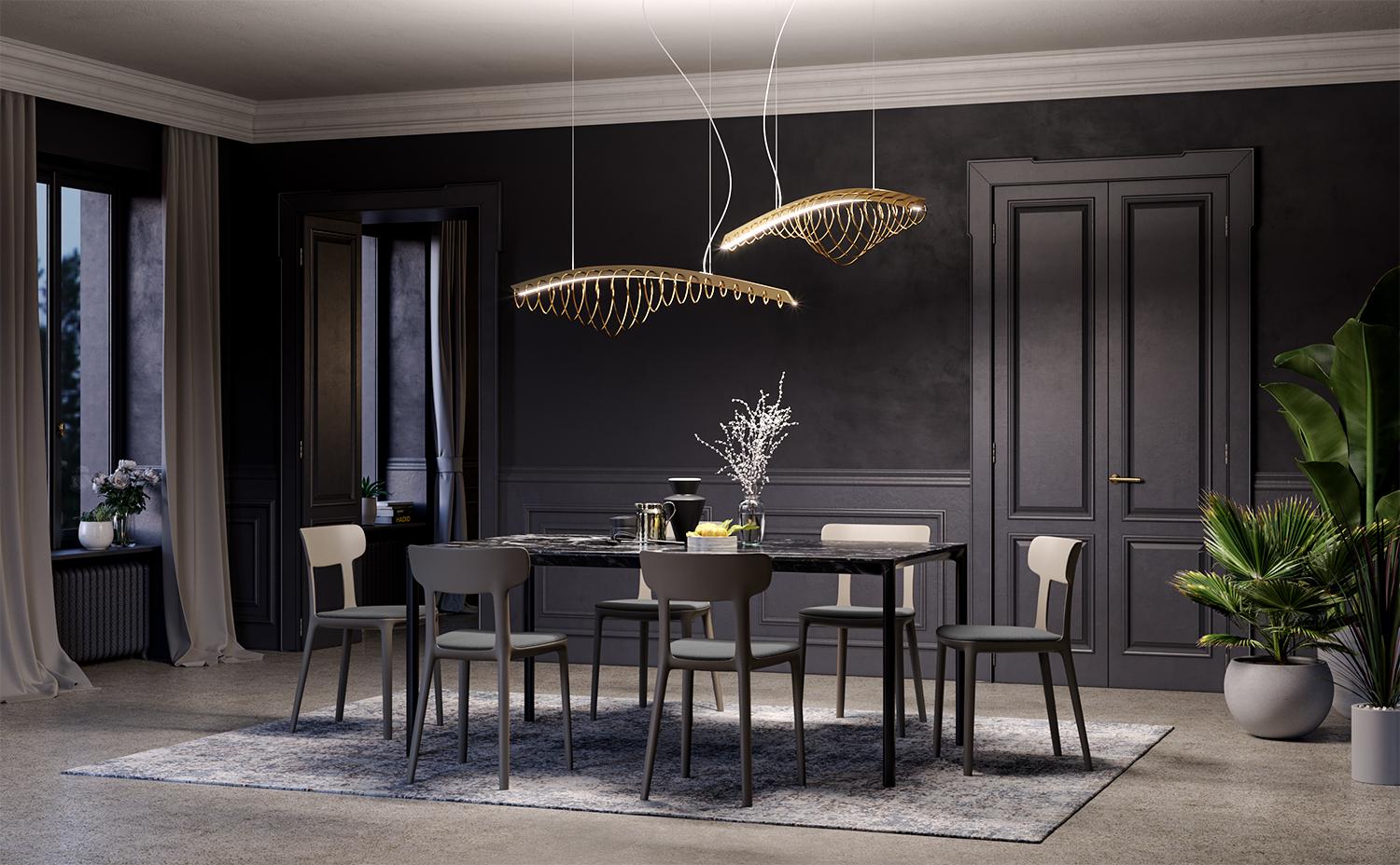 Italiano Lampada a sospensione MMM Whale White di MM Lampadari in vendita