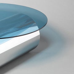 MMPM Minimalist Coffee Table, Tinted Glass and Tubular Aluminium