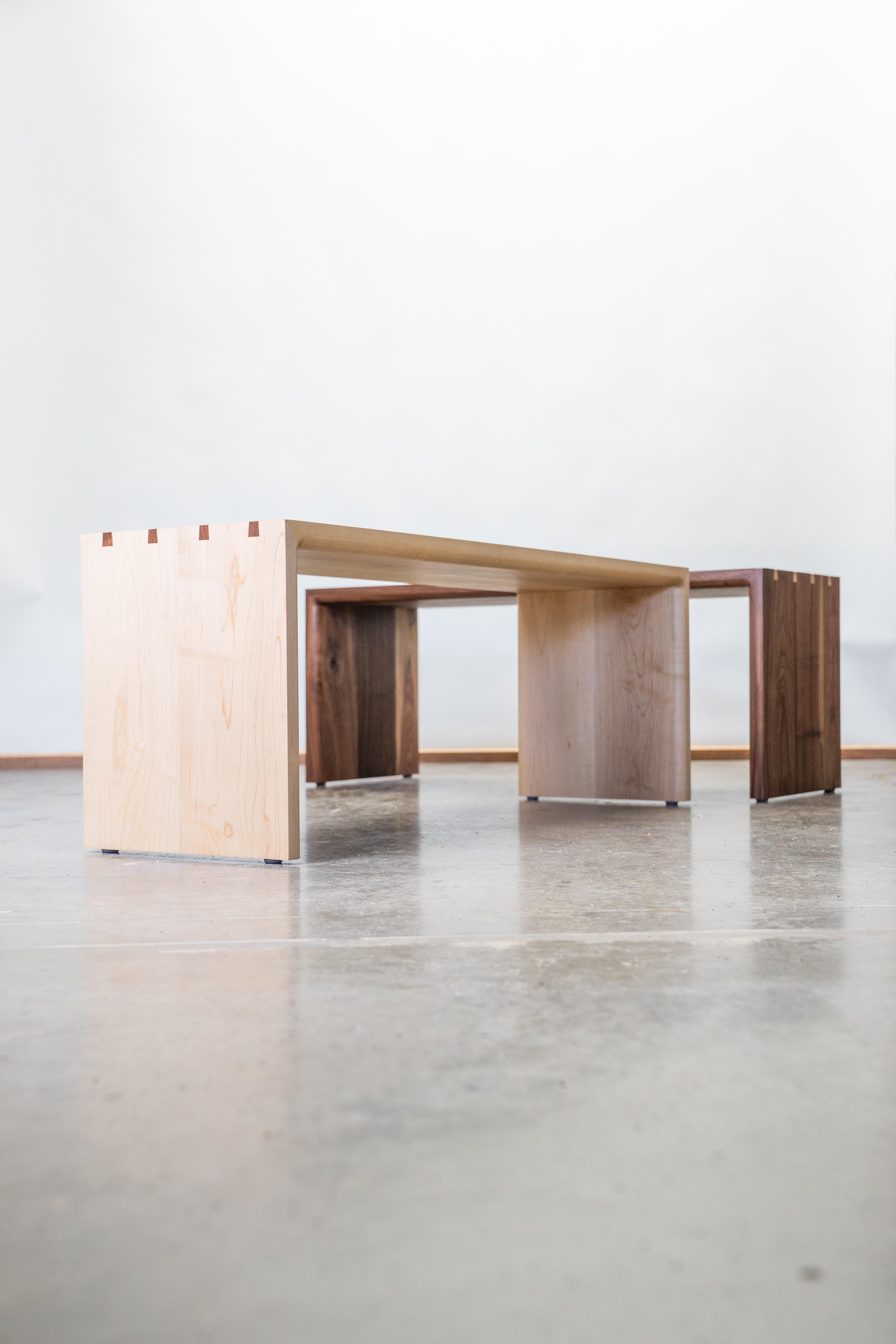 Hand-Crafted Waterfall Bench by Austen / Morris For Sale