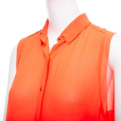 MO & CO orange tiered collar gold button down midi dress M