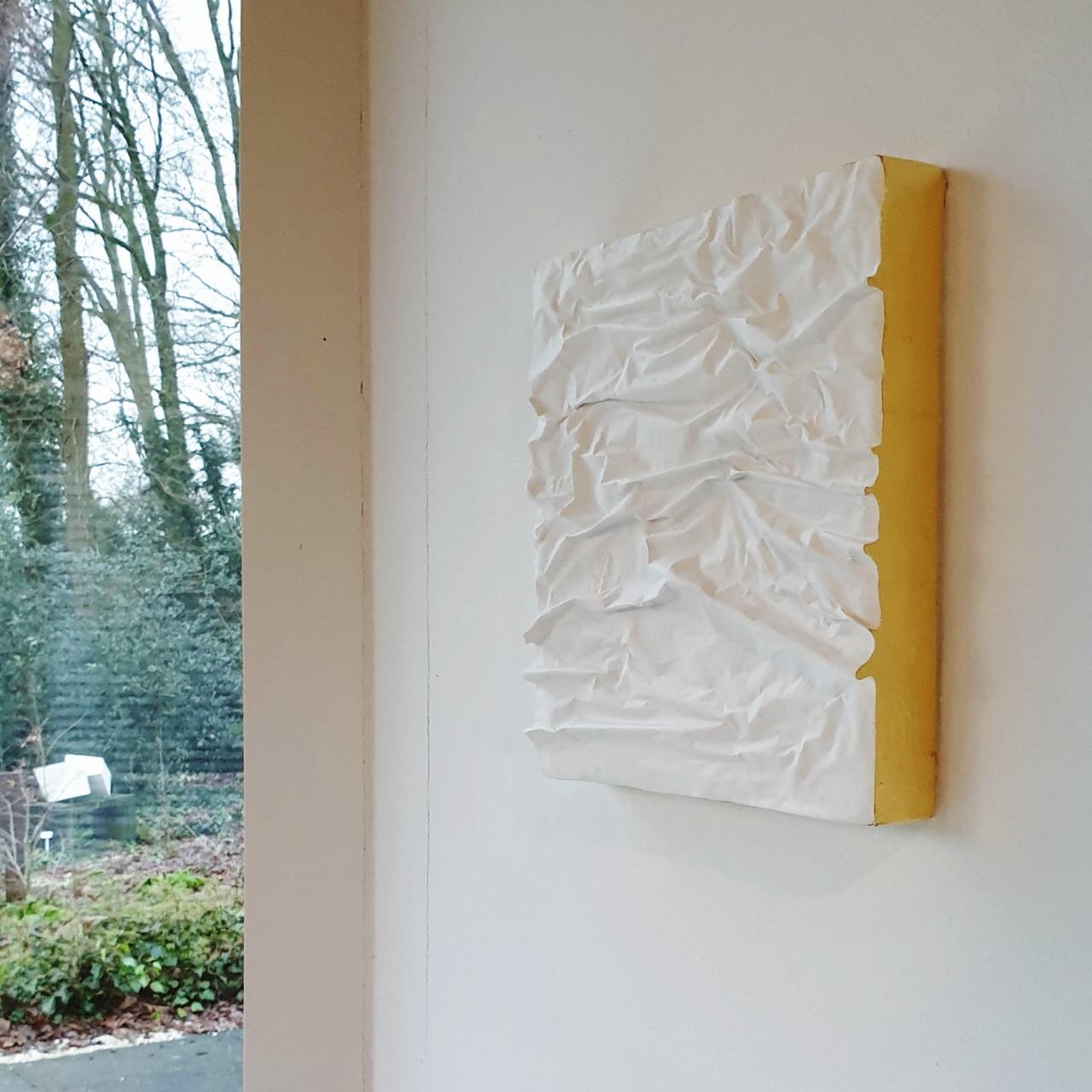 Creased no. 2 - contemporary modern abstract wall sculpture painting object - Painting by Mo Cornelisse