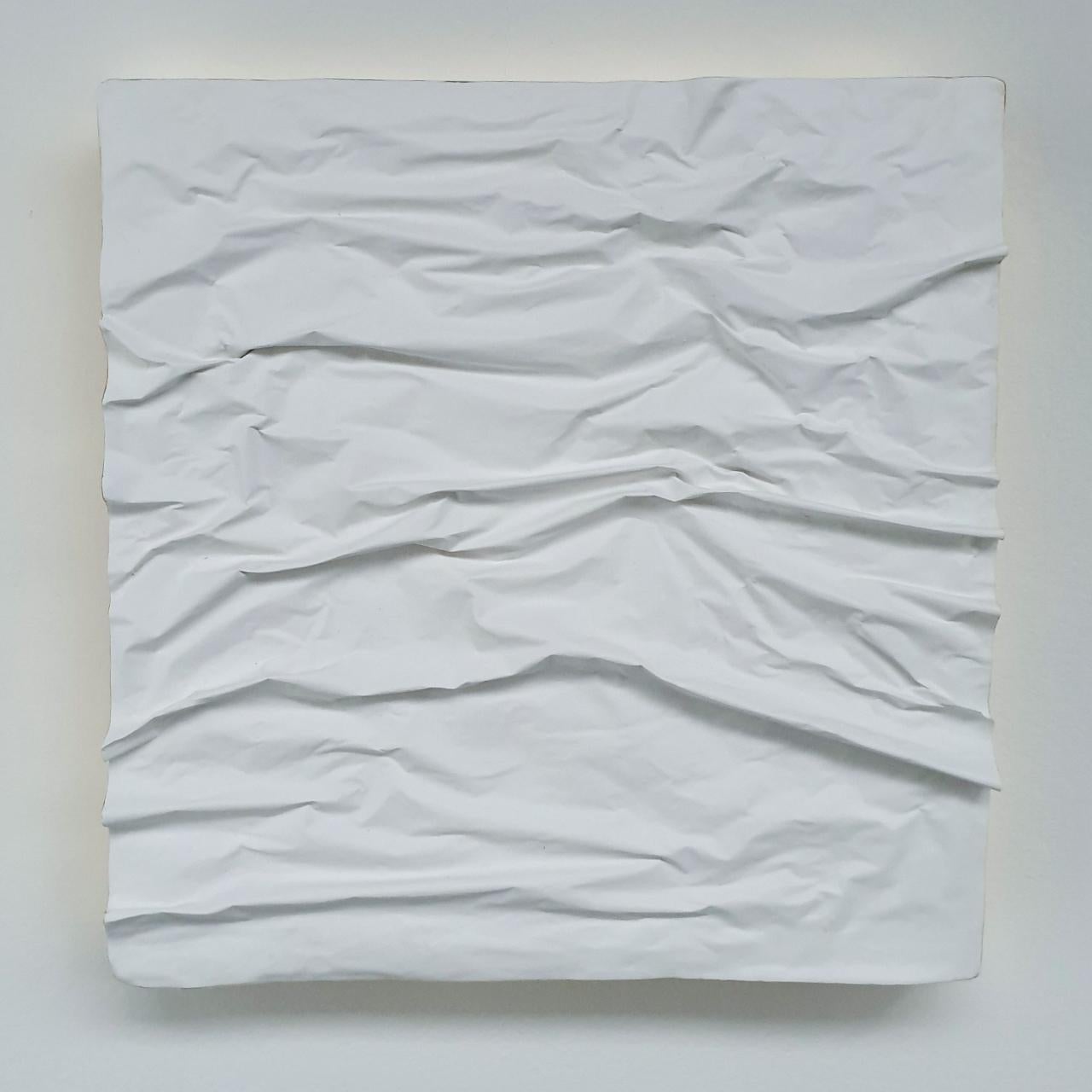 Creased no. 2 - contemporary modern abstract wall sculpture painting object - Contemporary Painting by Mo Cornelisse