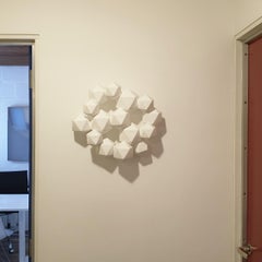 Halfway - contemporary modern abstract geometric ceramic wall sculpture