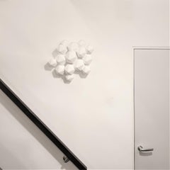 Halfway - contemporary modern abstract geometric ceramic wall sculpture