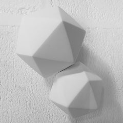 Icosahedron 2 - contemporary modern abstract geometric ceramic wall sculpture