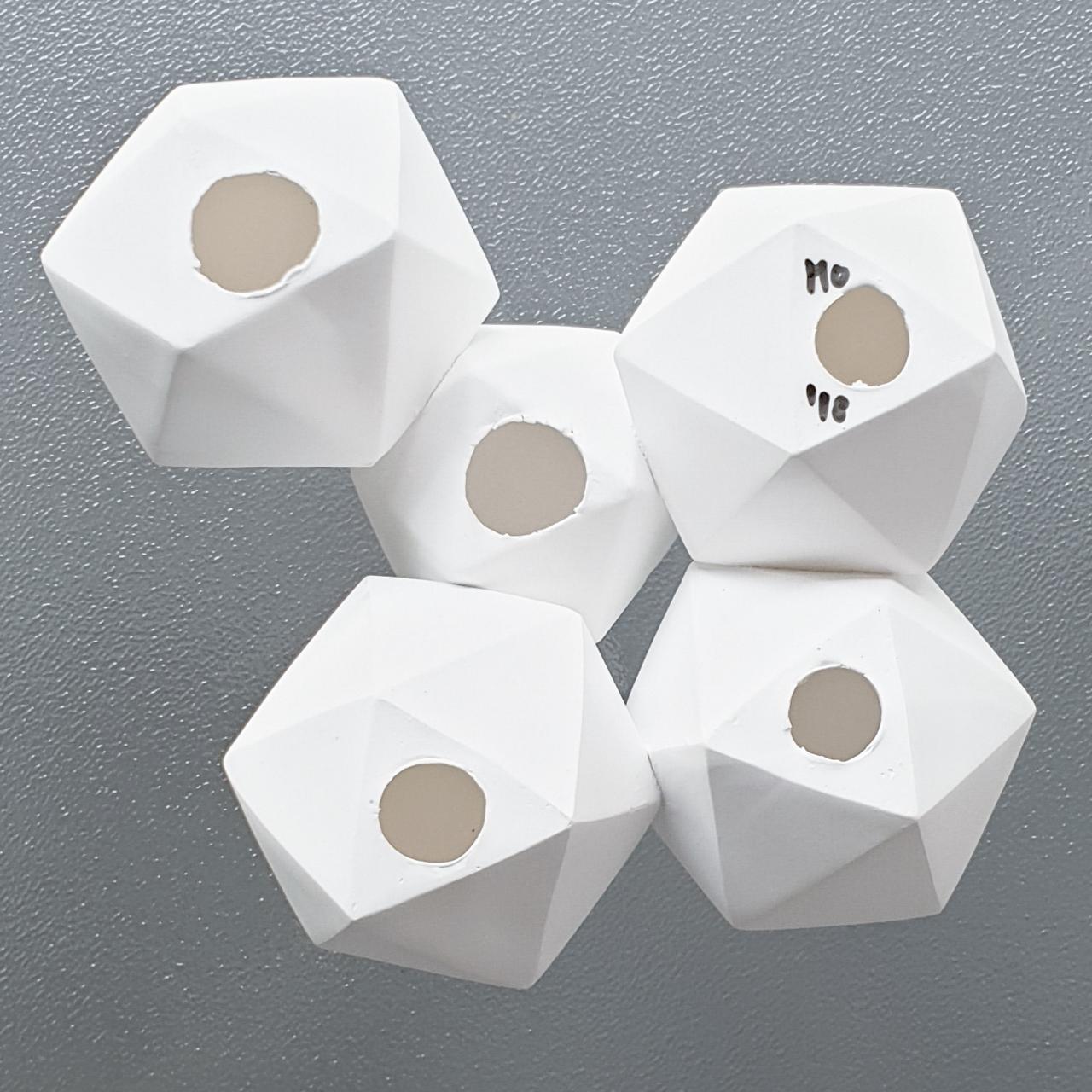Icosahedron 5 - contemporary modern abstract geometric ceramic wall sculpture - Gray Abstract Sculpture by Mo Cornelisse