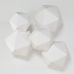 Icosahedron 5 - contemporary modern abstract geometric ceramic wall sculpture