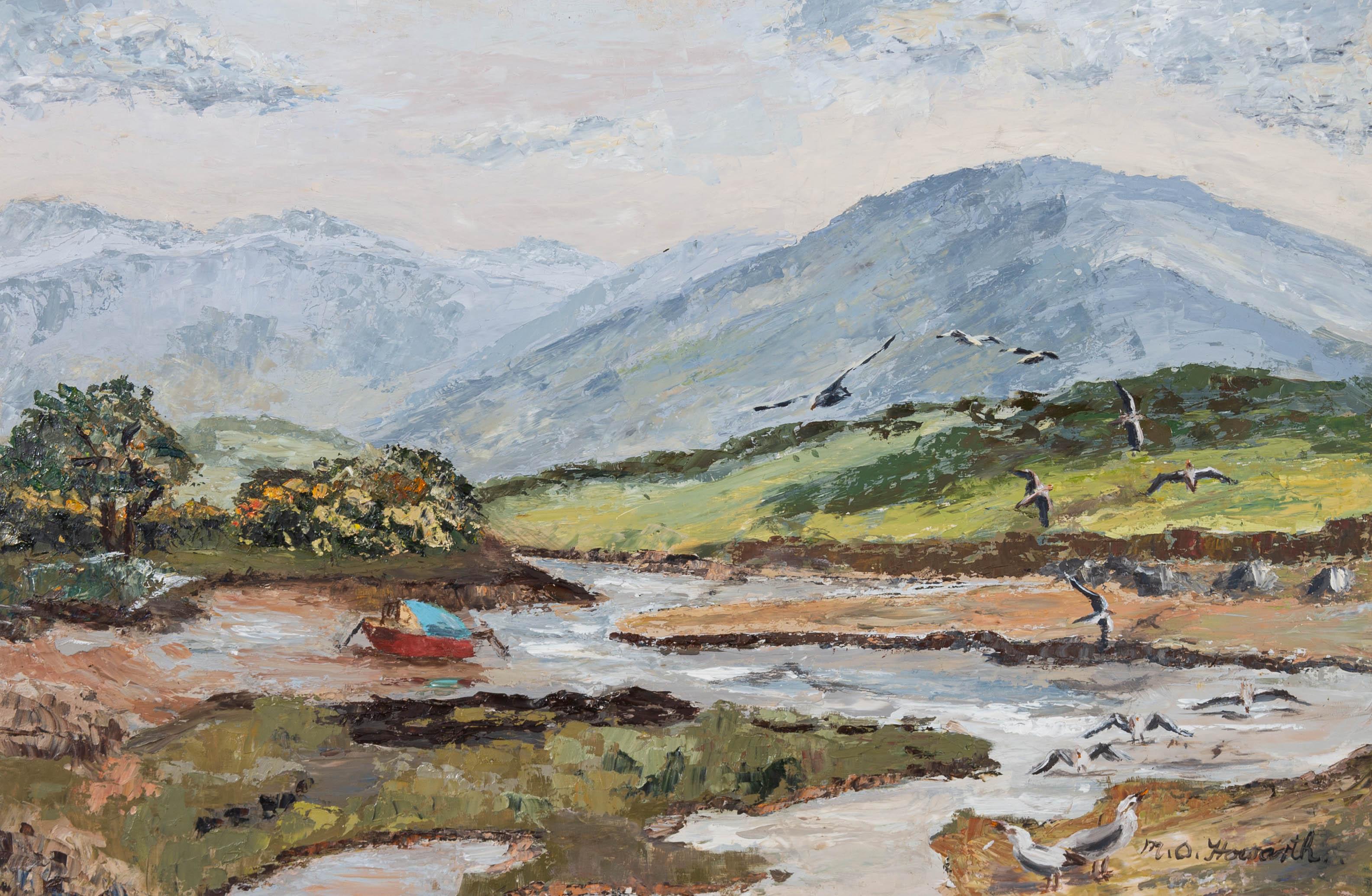 M.O. Howarth - 20th Century Oil, Flying Seagulls For Sale 1
