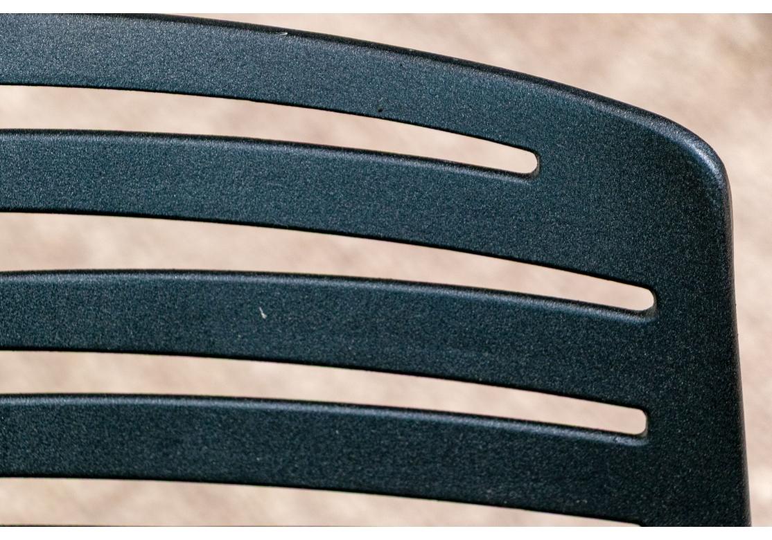 MOAI Italian Round Dining Table & 6 MOAI Stackable Zebra Chairs For Sale 10