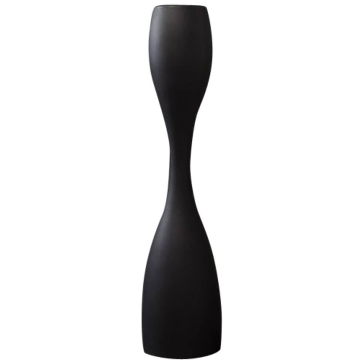 Moai Vase 126 in Matte Pearl Black Polyethylene by Luca Nichetto for Plust For Sale