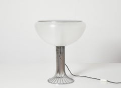 Moana chromed metal table/floor lamp by Luigi Massoni for DH Guzzini, Italy 1970
