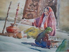 MOAZZAM ALI - Vintage South Asian Watercolor Painting - Pakistan - Late 20th C.