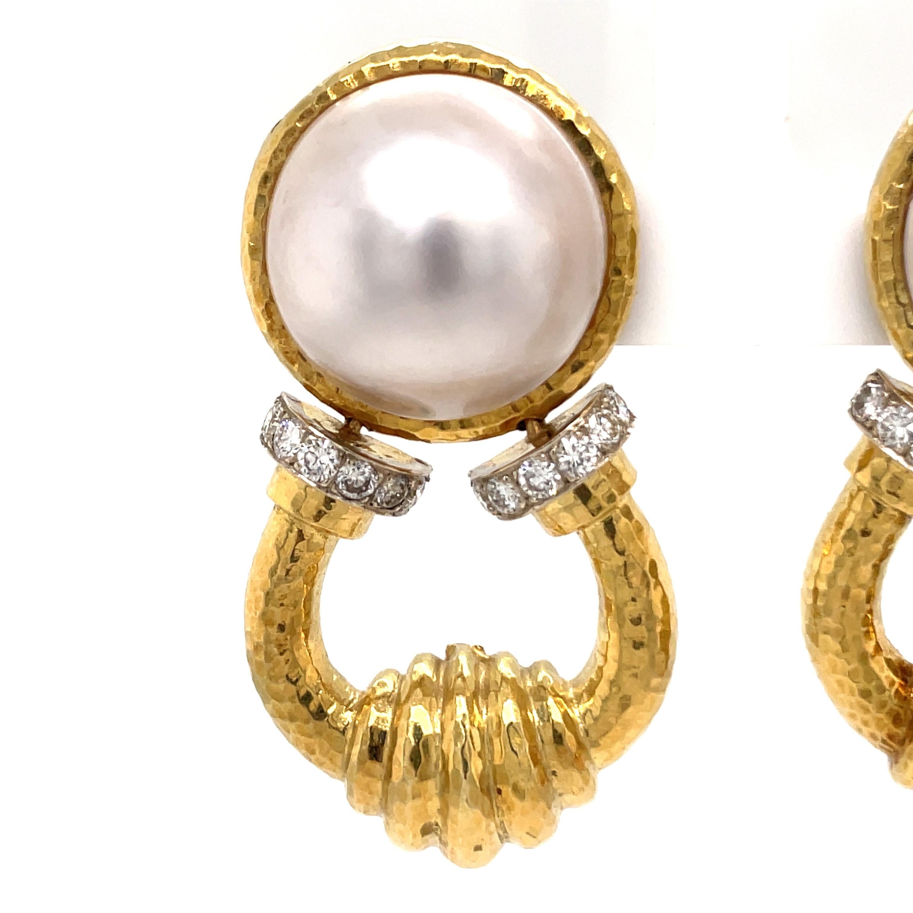 pearl door knocker earrings