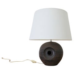 Lampe de bureau Mobach pour globe en céramique violet foncé avec design découpé et nouvel abat-jour