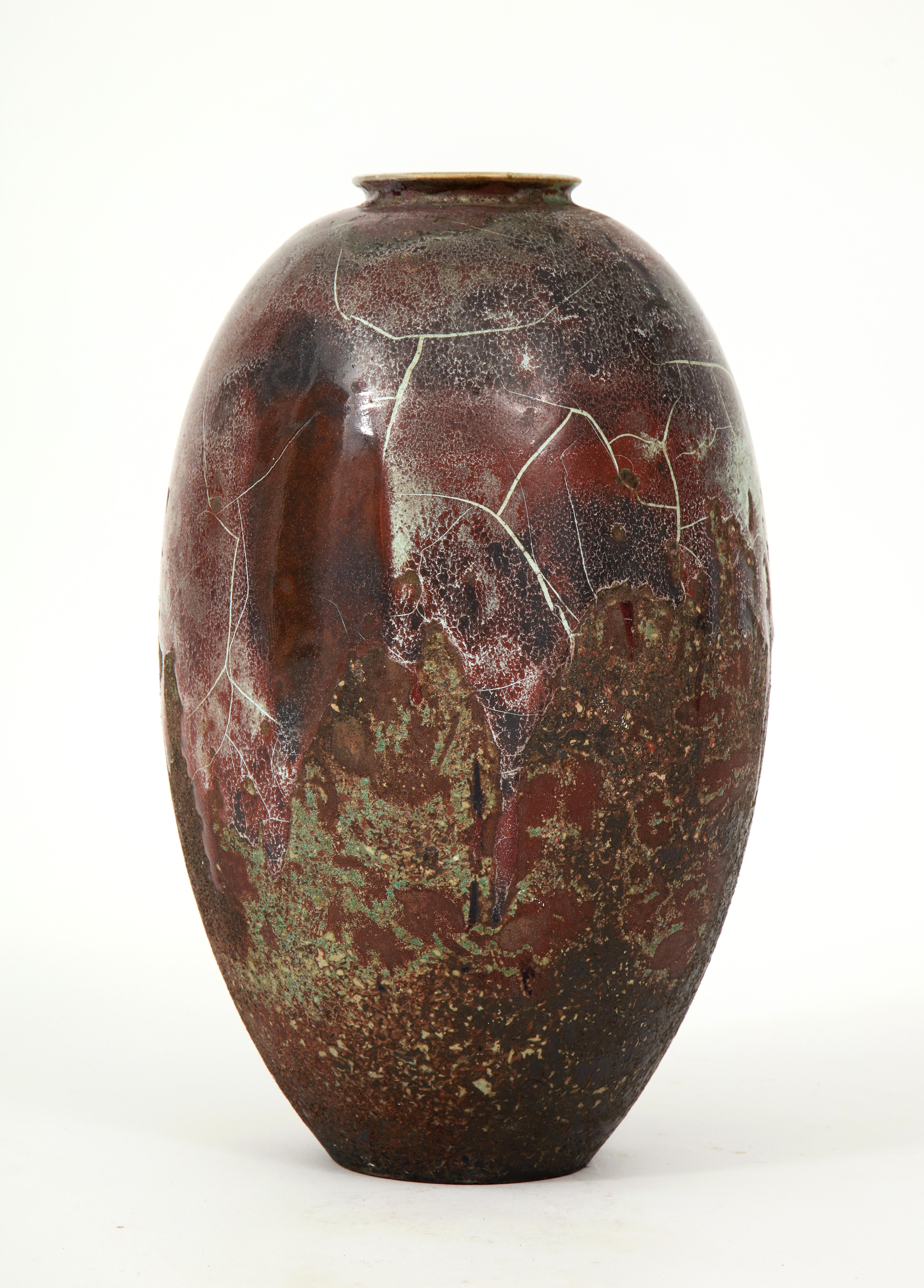 Glazed Mobach Dutch Ceramic Vase, circa 1930s  For Sale