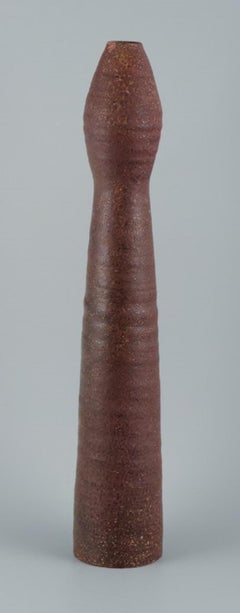 Mobach, Holland, Large Unique Ceramic Vase, Tall and Slim Vase, 1960s/70s
