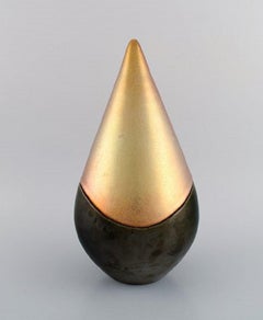 Mobach, Holland, zwei große modernistische, einzigartige Deckelgefäße aus glasierter Keramik