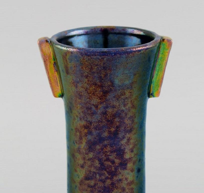 Dutch Mobach, Holland, Unique Vase in Glazed Ceramics, 1920s / 30s For Sale