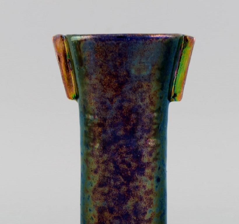 Early 20th Century Mobach, Holland, Unique Vase in Glazed Ceramics, 1920s / 30s For Sale