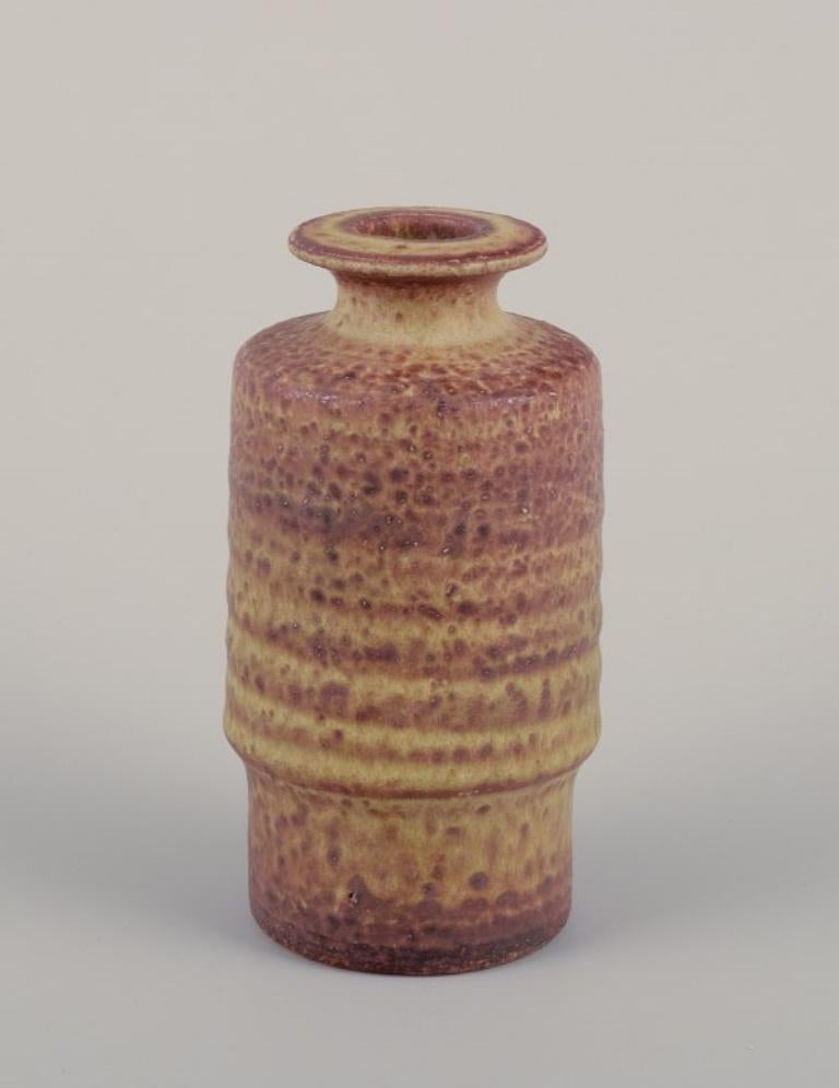 Dutch Mobach, Netherlands, three unique vases in glazed ceramic. For Sale