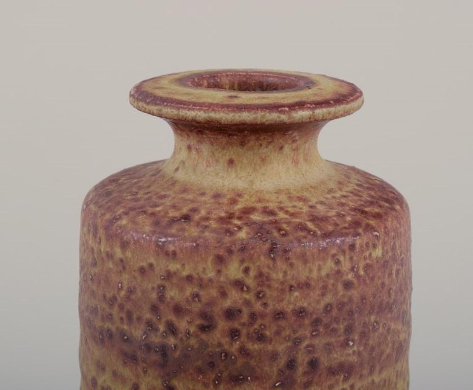 Glazed Mobach, Netherlands, three unique vases in glazed ceramic. For Sale