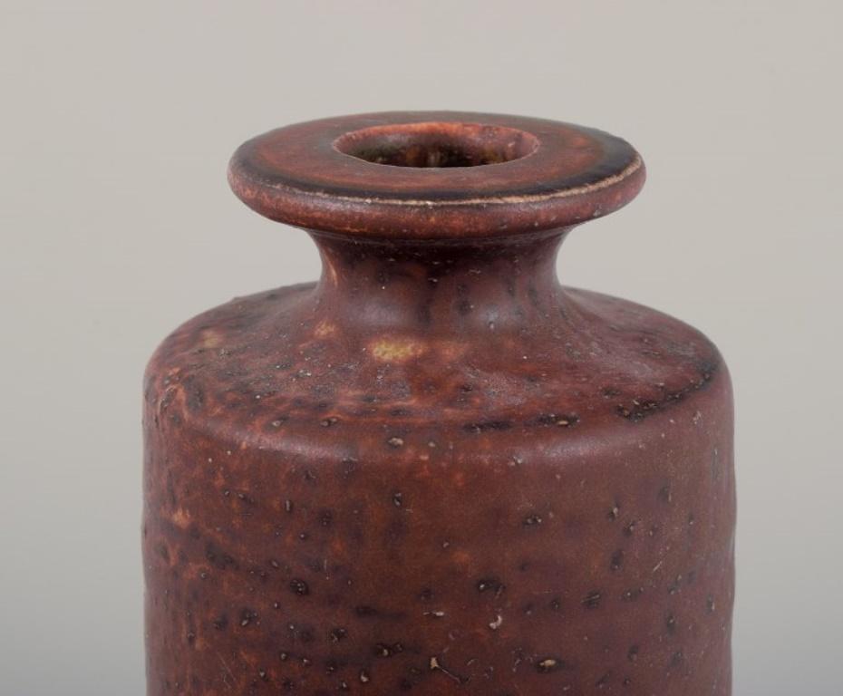 Mobach, Netherlands, three unique vases in glazed ceramic. In Excellent Condition For Sale In Copenhagen, DK