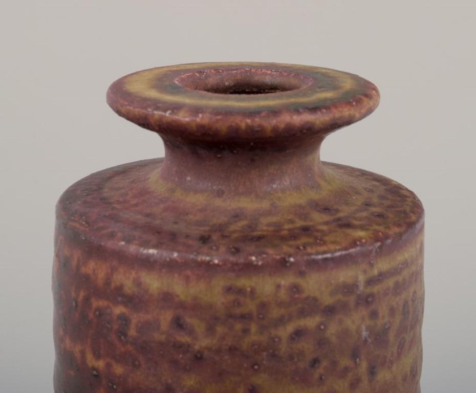 Mid-20th Century Mobach, Netherlands, three unique vases in glazed ceramic. For Sale