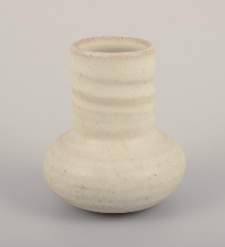 Dutch Mobach, Netherlands, two unique vases with glaze in light tones. For Sale