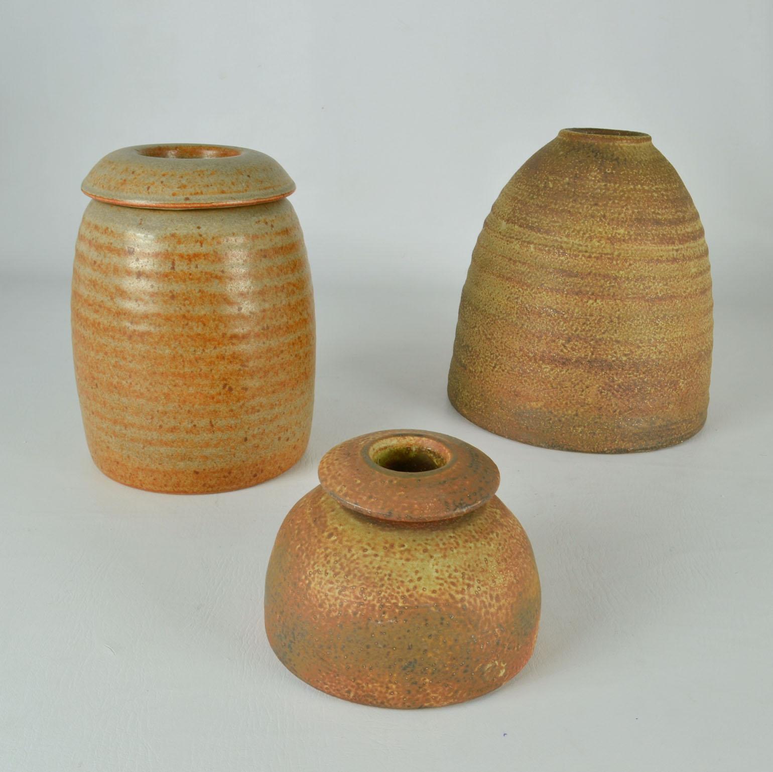 Mid-Century Modern Mobach Studio Pottery Vases in Beehive Shape For Sale