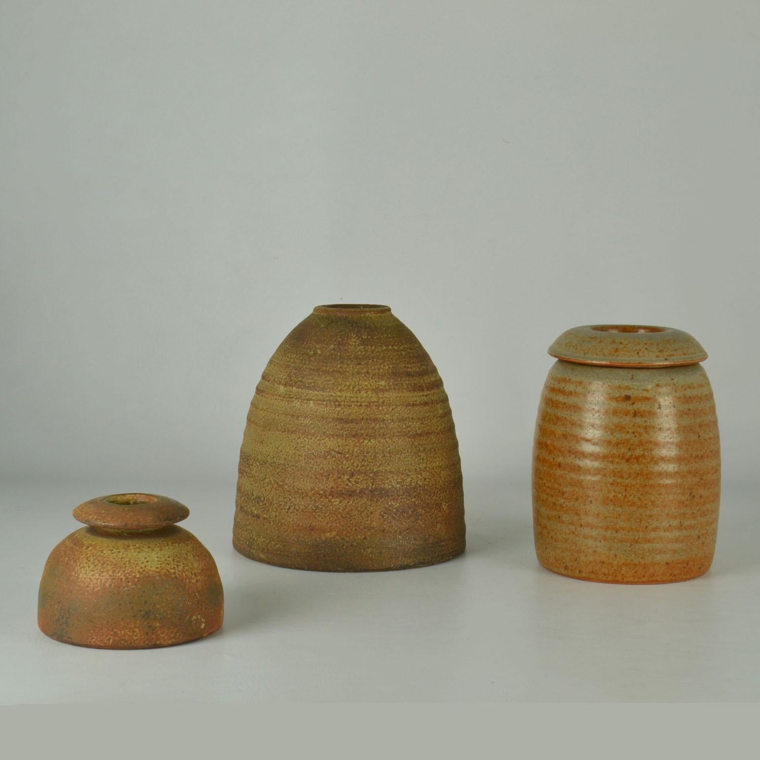 Dutch Mobach Studio Pottery Vases in Beehive Shape For Sale