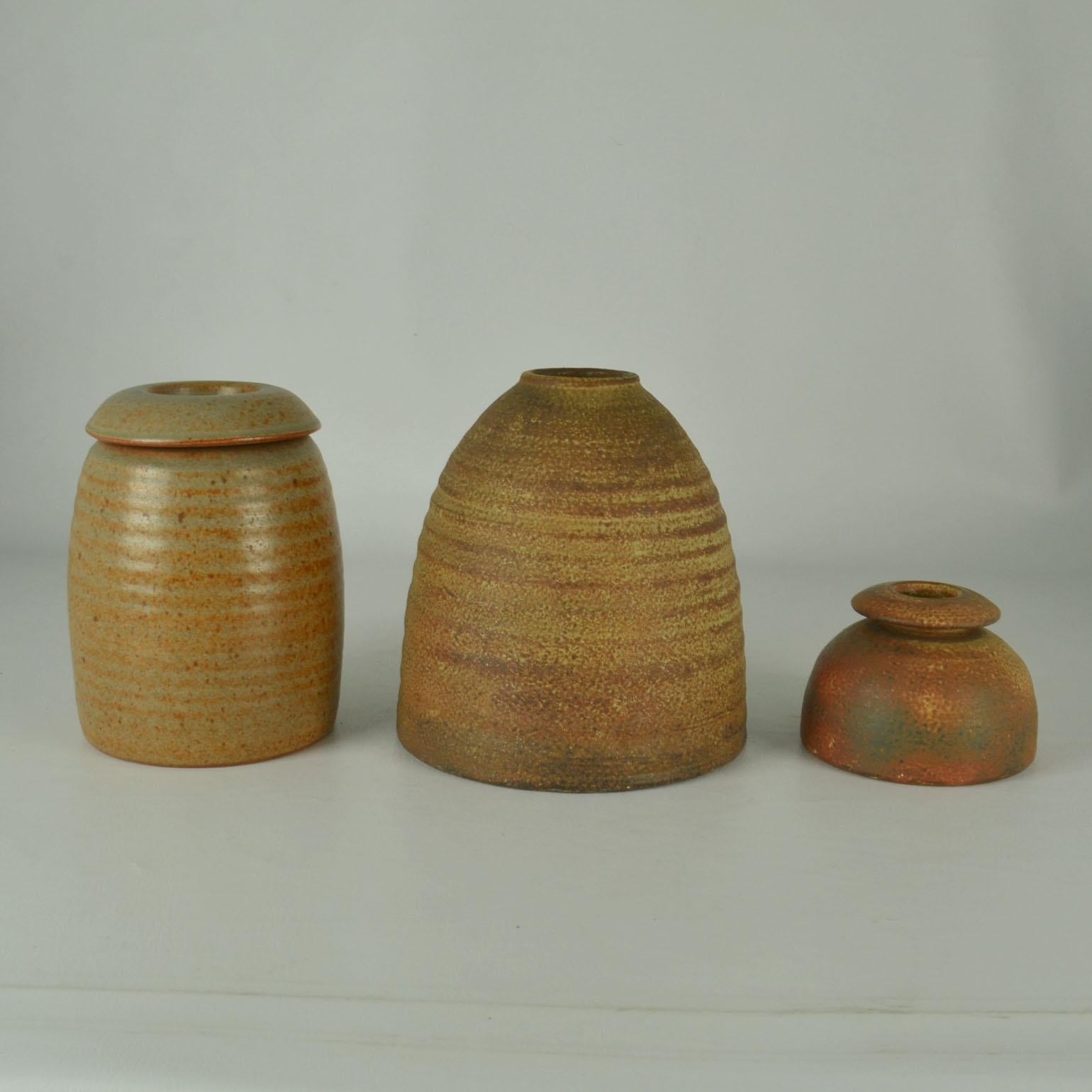 Glazed Mobach Studio Pottery Vases in Beehive Shape For Sale