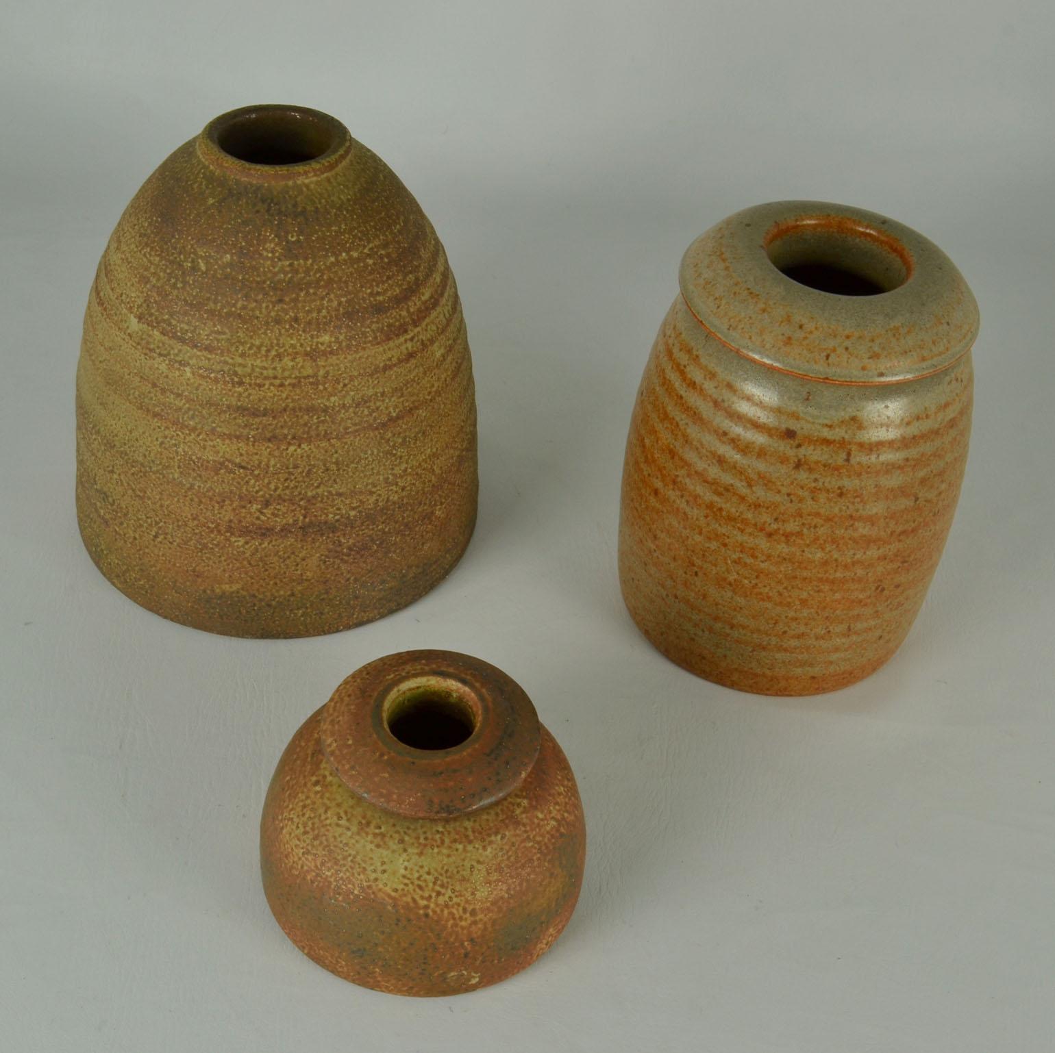 Late 20th Century Mobach Studio Pottery Vases in Beehive Shape For Sale