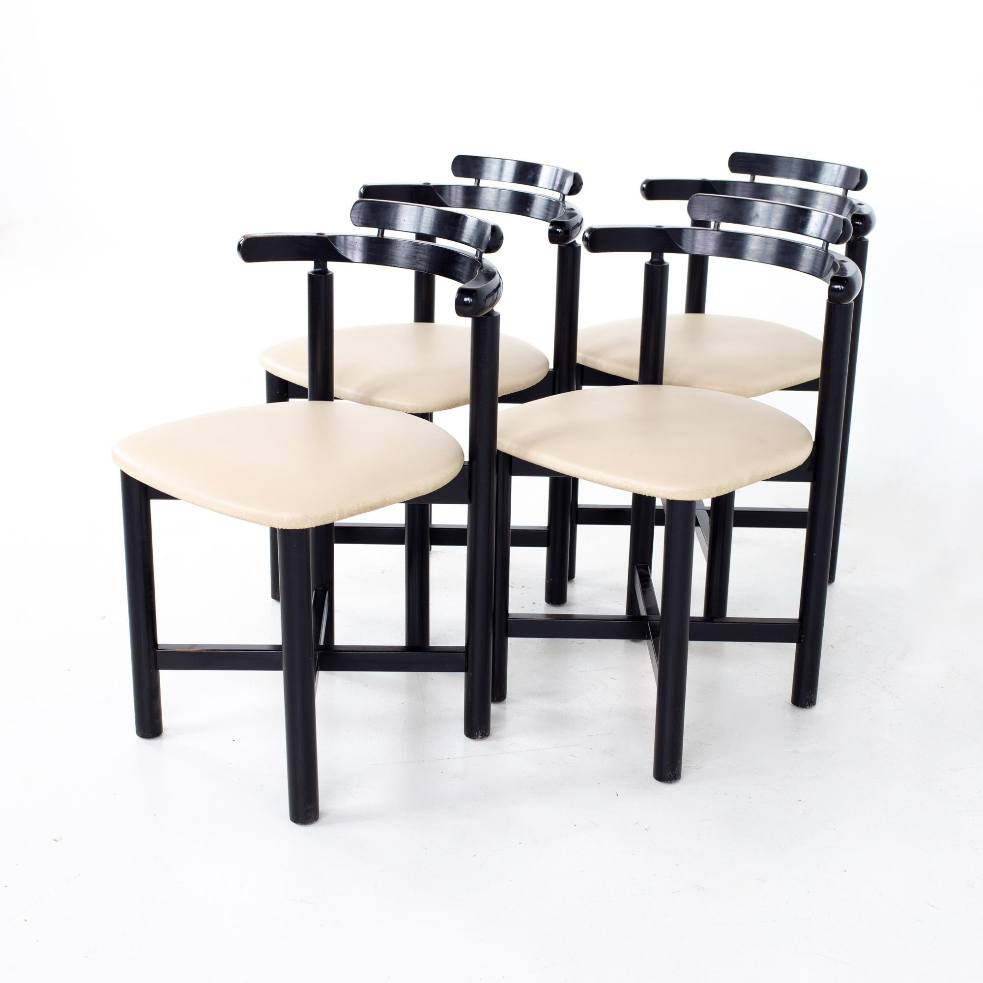 Mobelfabrik mid century small chairs - Set of 4
Each chair measures: 19.5 wide x 15 deep x 29.75 high, with a seat height of 18 inches

All pieces of furniture can be had in what we call restored vintage condition. That means the piece is