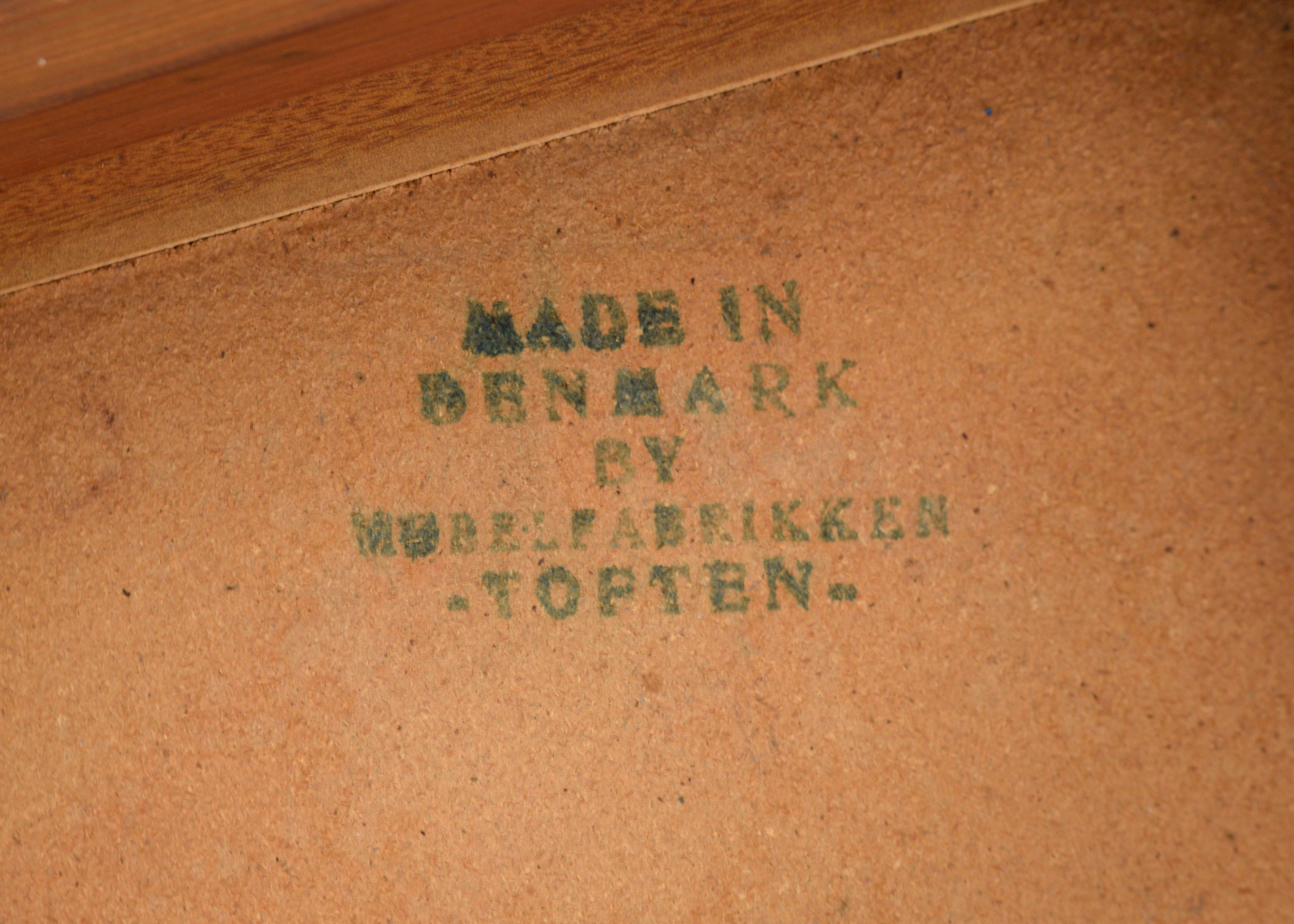 Danish Mobelfabrikken Toften Teak End Table with Tile Top For Sale