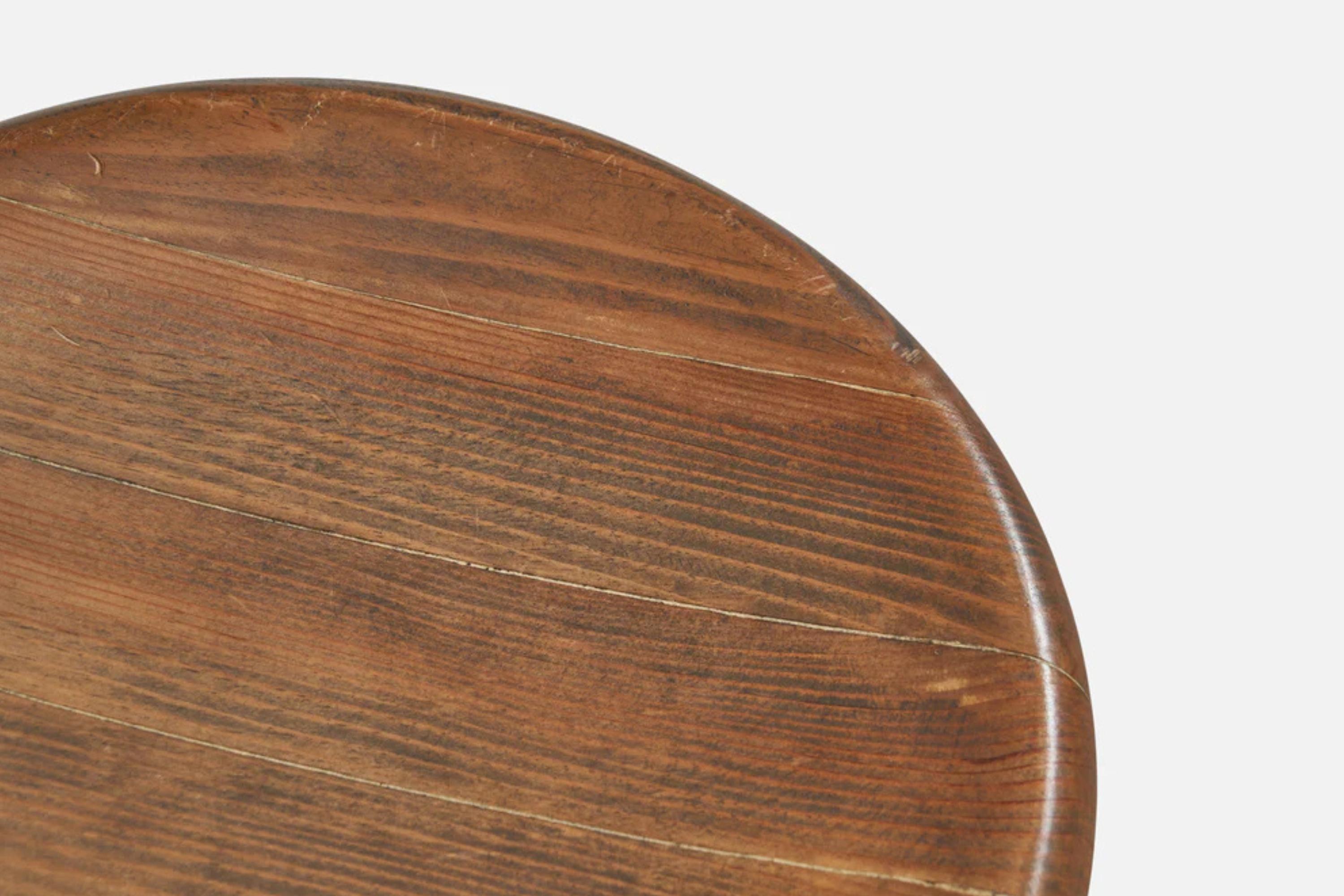 Suédois Möbelkompaniet Ahl & Wahlén, tabouret, pin, Suède, années 1960 en vente