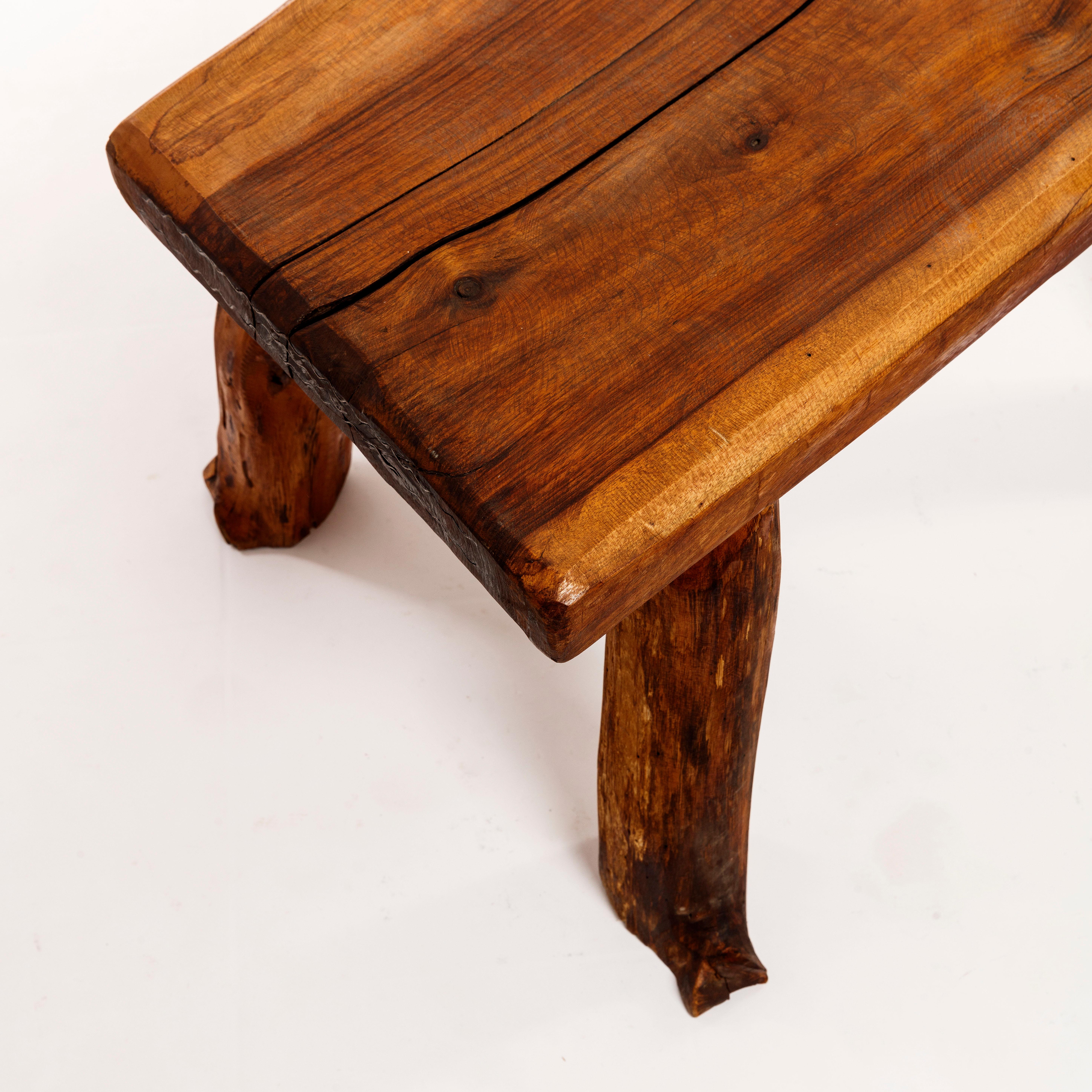 Mobichalet Brutalist Impressive Solid Oak Center Table Belgium 1950s 5