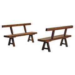 Mobichalet Brutalist Long Benches in Oak and Pine