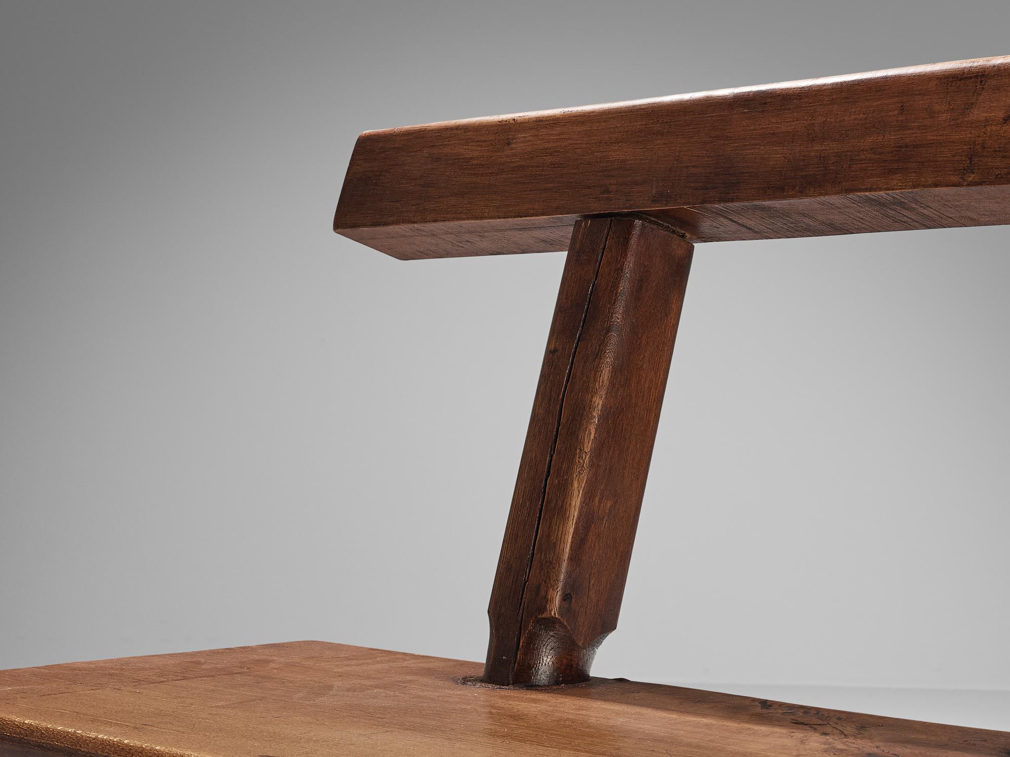 Mobichalet Brutalist Set of Table Benches and Stool in Oak In Good Condition In Waalwijk, NL