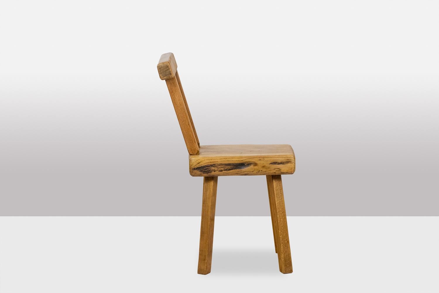 Mobichalet. Ensemble de 10 chaises de style brutaliste. 1960′. LS53302207J Bon état - En vente à Saint-Ouen, FR