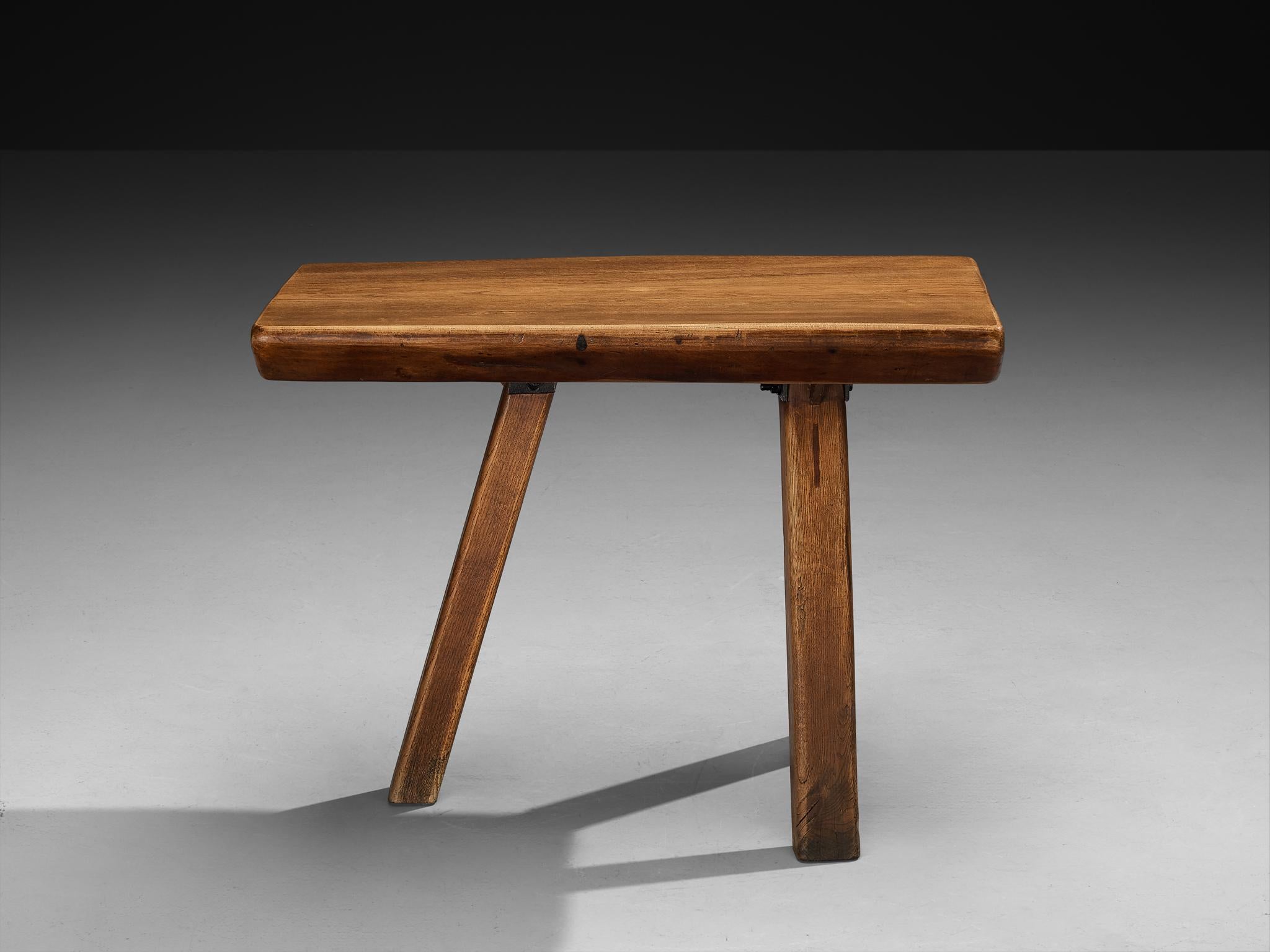 Belge Mobichalet table brutaliste en chêne en vente