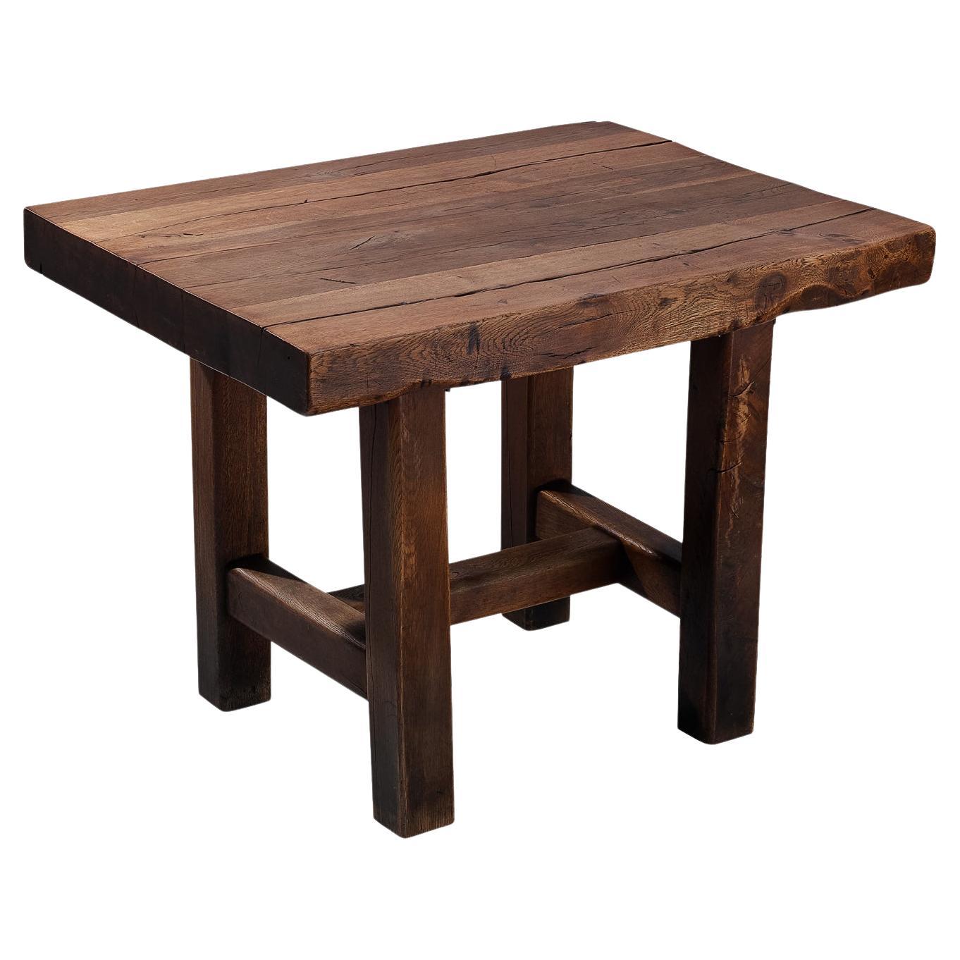 Mobichalet Brutalist Table in Oak  For Sale