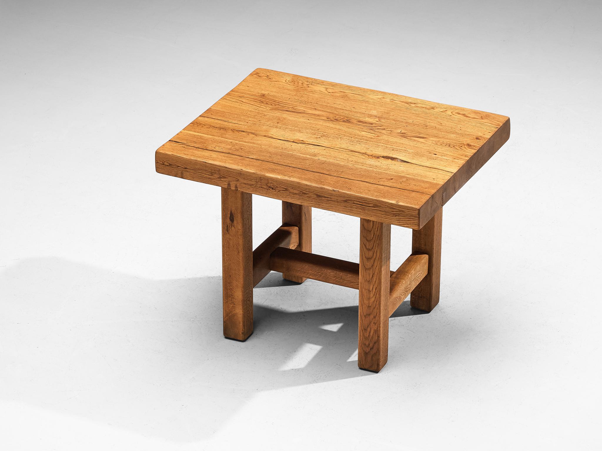 Mid-20th Century Mobichalet Brutalist Table in Warm Blond Oak For Sale
