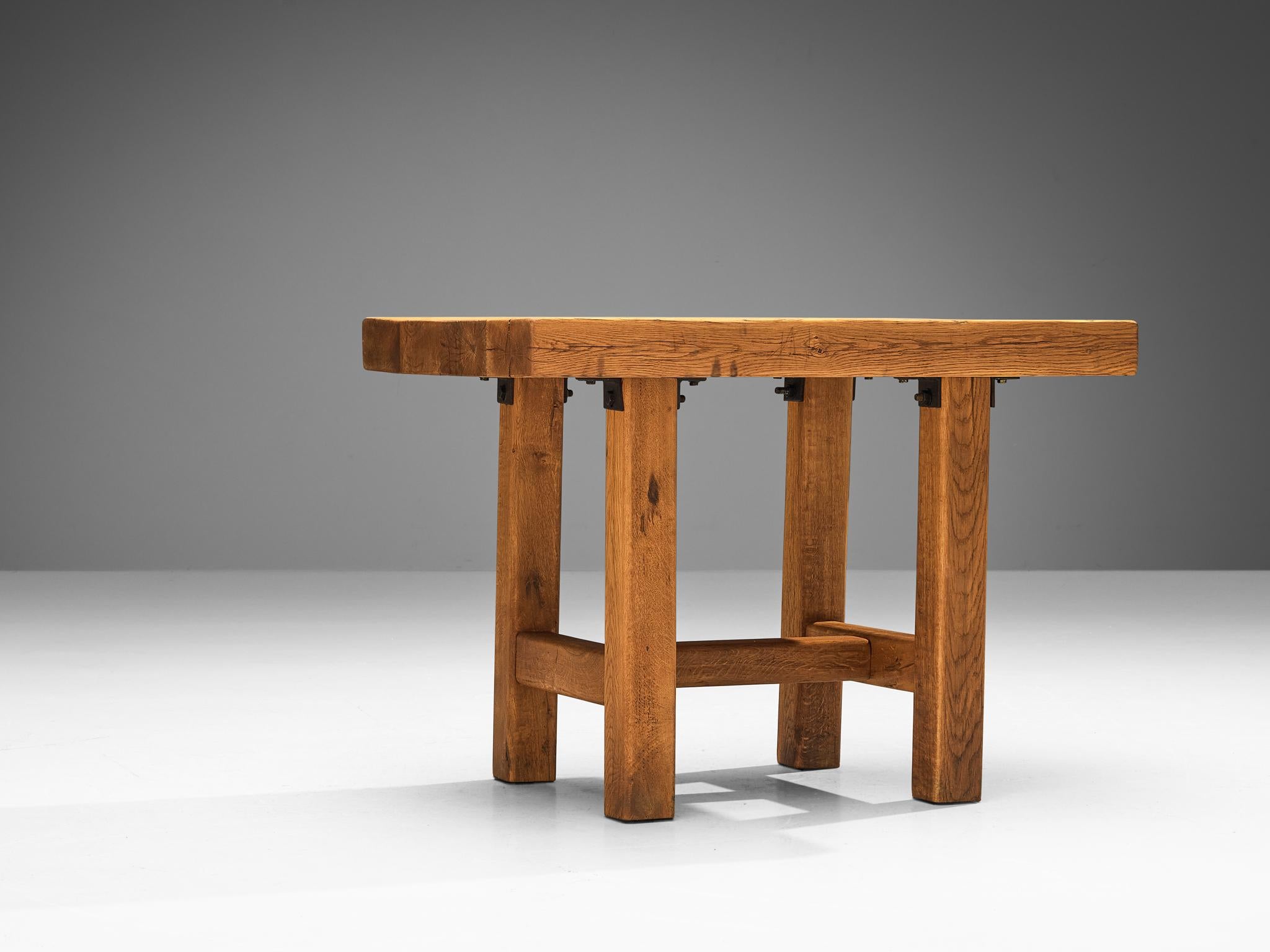 Mobichalet Brutalist Table in Warm Blond Oak For Sale 1