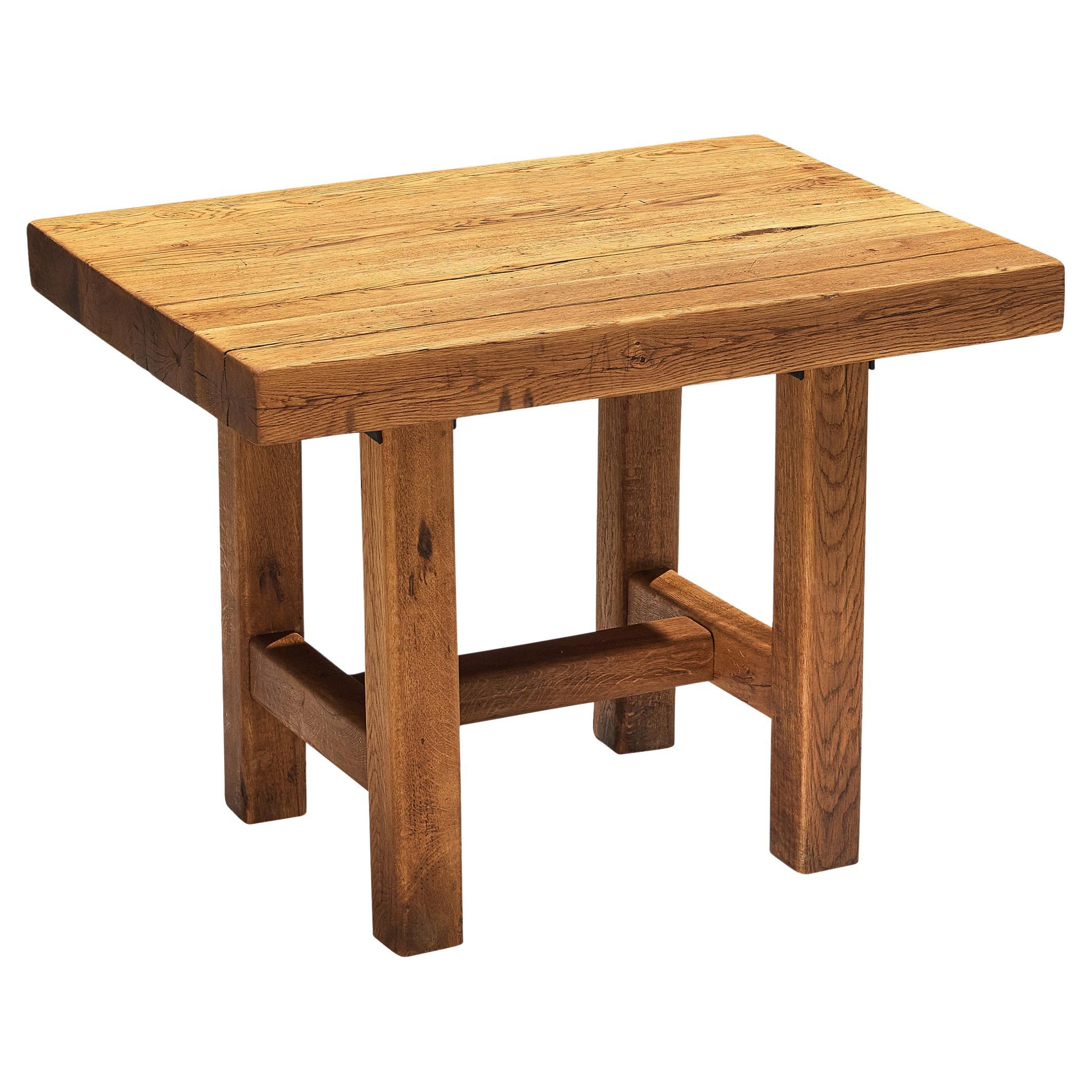 Mobichalet Brutalistischer Tisch aus warmer blondem Eichenholz