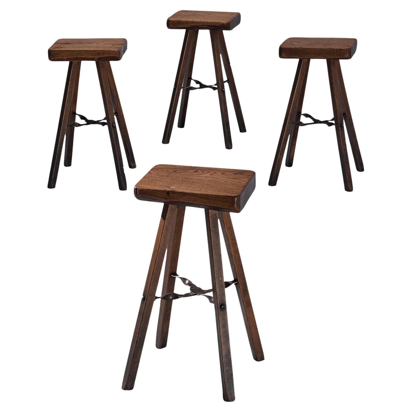 Mobichalet Brutalist Wooden High Stools