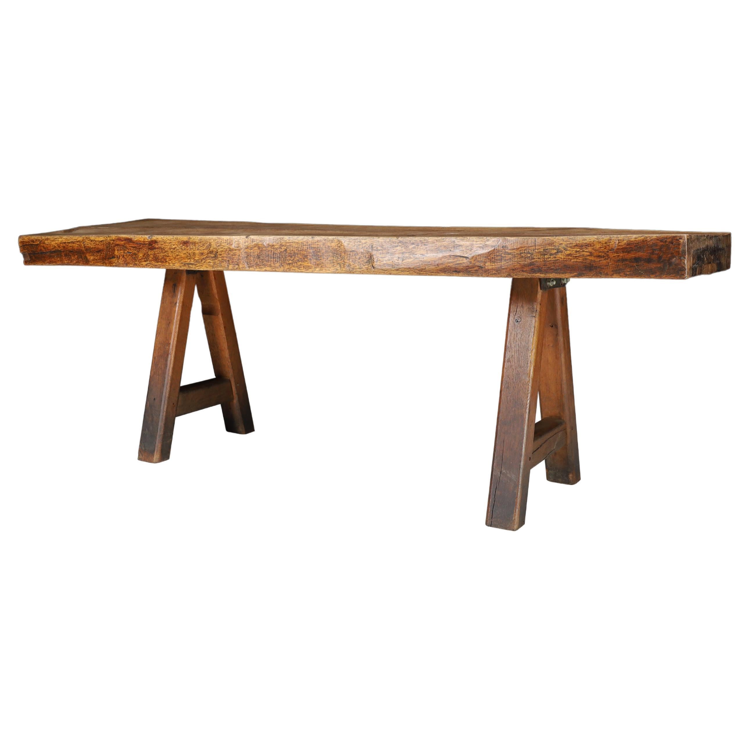 Vintage Solid Oak Table, 1960s For Sale at 1stDibs