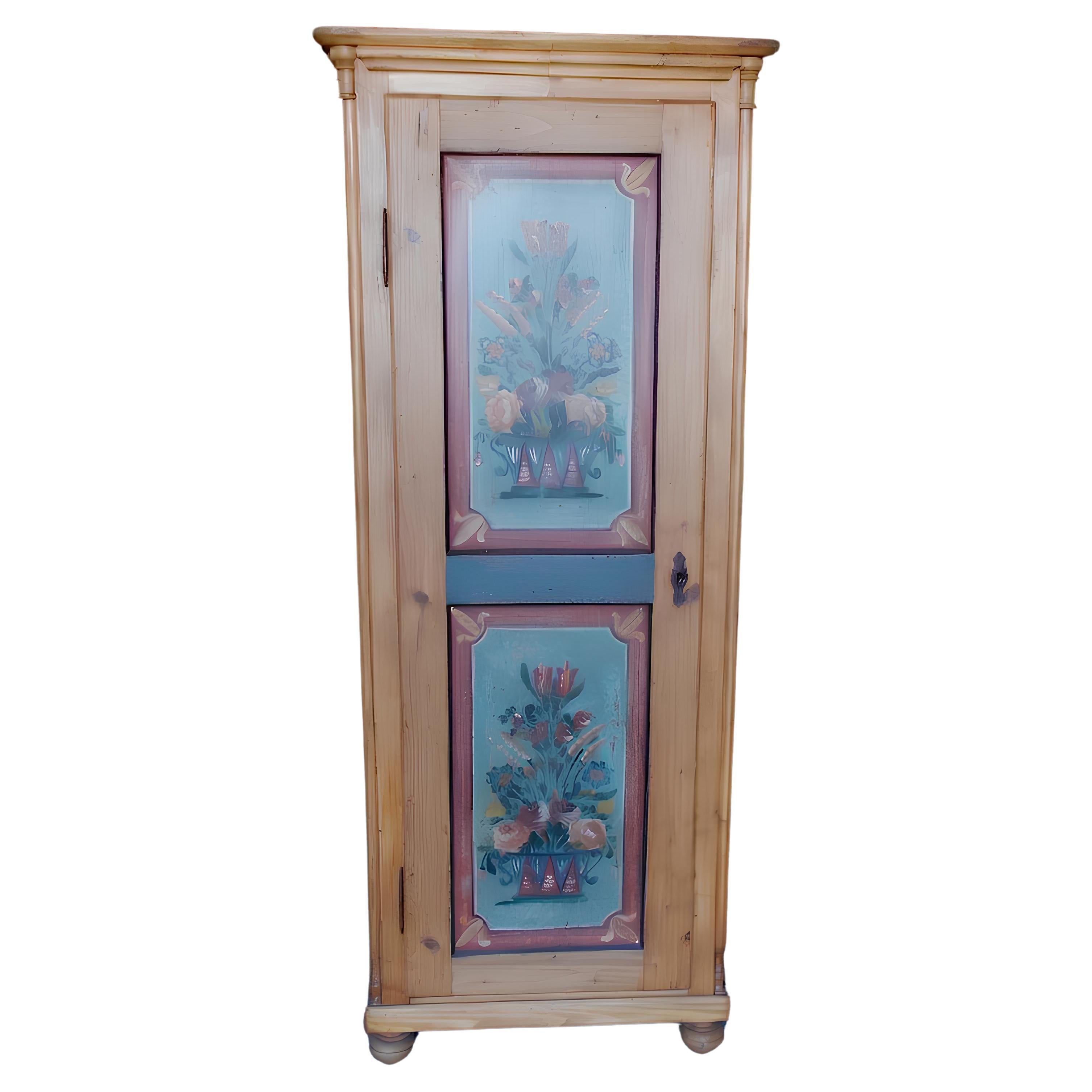 Decorated column cabinet late 19th century For Sale