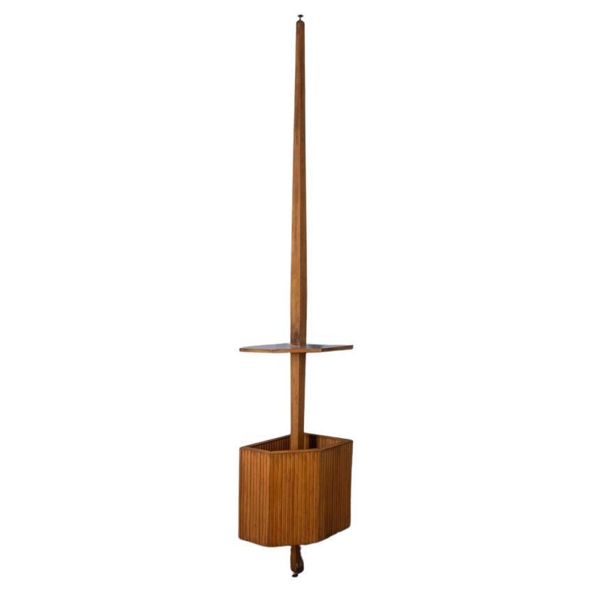 1950s vintage earth sky corner cabinet in wood Italian design
