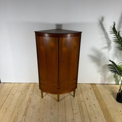 Mid-Century Modern Teak Corner Cabinet with Doors
